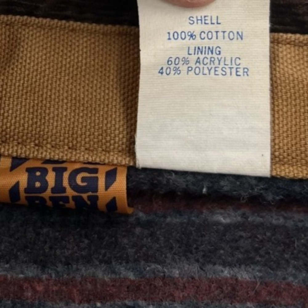 Vintage 70s Wrangler Big Ben Blanket Lined Canvas Barn Chore Coat Jacket Mens 44 - Picture 3 of 12
